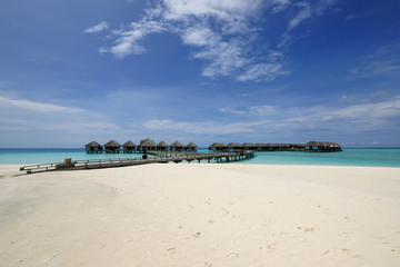 Beautiful beach with water bungalows