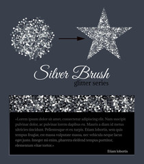 Editable vector brush Silver glitter