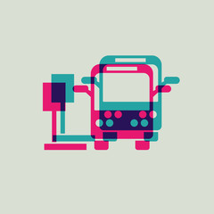 Fototapeta premium icon bus stop