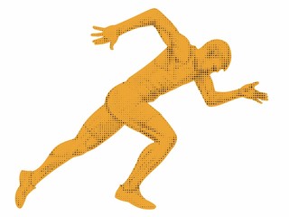Silhouette of sprinter, vector draw
