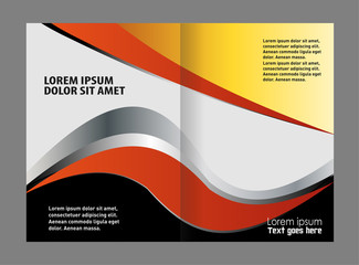 Colorful Bi-Fold Brochure Design. Corporate Leaflet, Cover Template
