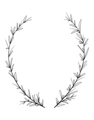 Hand drawn decorative laurel wreath. Vintage design elements. Perfect for invitations, greeting cards, certificates, quotes and more