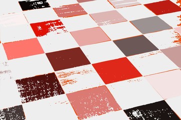 Abstract grunge chess board in red tones