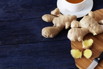 Cup of Ginger tea with lemon