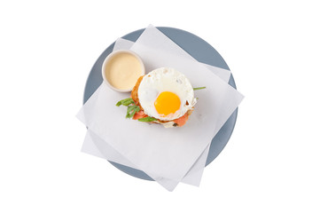 Sandwich with bacon and egg