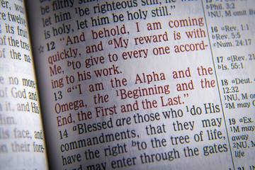 Bible text I am the Alpha and the Omega © hriana