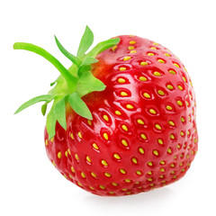 red strawberries isolated on white