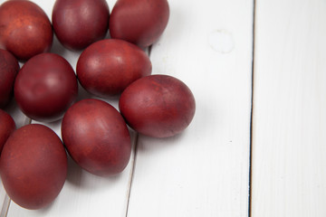 Colorful easter eggs with happy easter