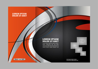 Black and orange template for advertising brochure
