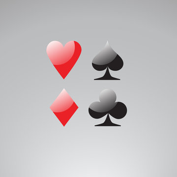 Playing card vector icon set.