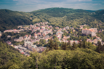 Fototapeta premium street view in Karlovy Vary, hotels in Karlovy Vary, Carlsbad, C
