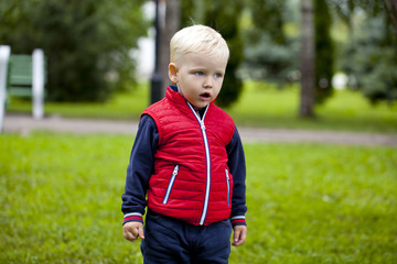 Fototapeta premium Close up, Blonde baby boy