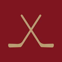 The hockey icon. Game symbol. Flat