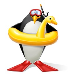Fototapeta premium pinguino salvagente