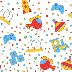 Seamless children's background. Seamless vector illustration. Cute seamless pattern with elements for design, packaging, printing, textile, design websites, flyers and advertising leaflets