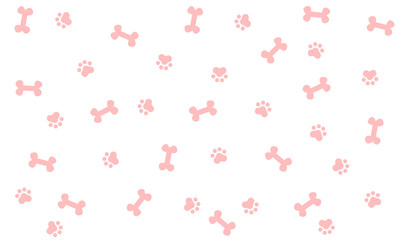 Seamless background with bone and footprint dog, background, wallpaper, graphic design, illustration