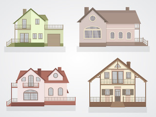 Vector set of houses icons.