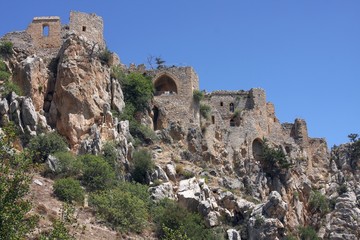 Fototapeta na wymiar Saint Hilarion Castle ruins, Kyrenia, Northern Cyprus