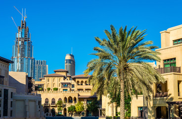 Fototapeta na wymiar Buildings on the Old Town Island in Dubai, the UAE
