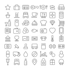 Line icon set. Flat vector.