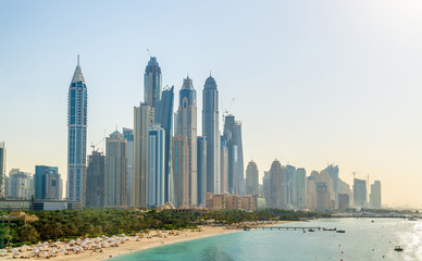 Fototapeta na wymiar View of Jumeirah district in Dubai, UAE