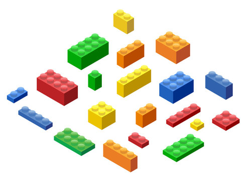 Isometric Plastic Building Blocks and Tiles