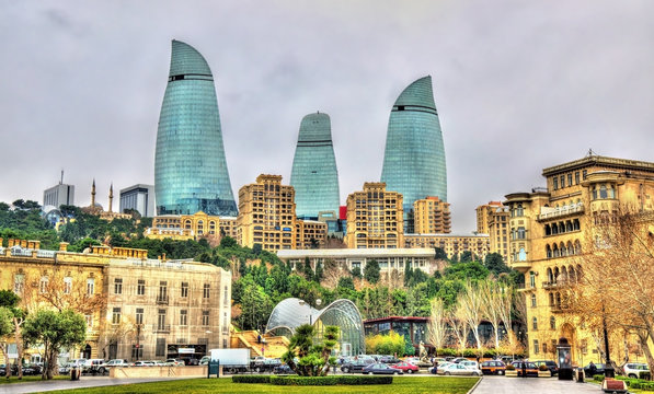 The city centre of Baku