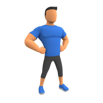 Fitness Mann sieht stak und athletisch aus