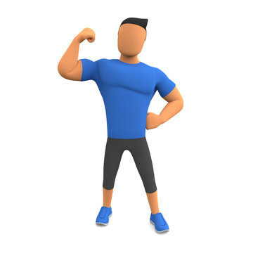 Fitness Mann zeigt starke Bizeps