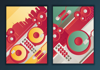 Designed modern DJ music banner. Vector illustration.