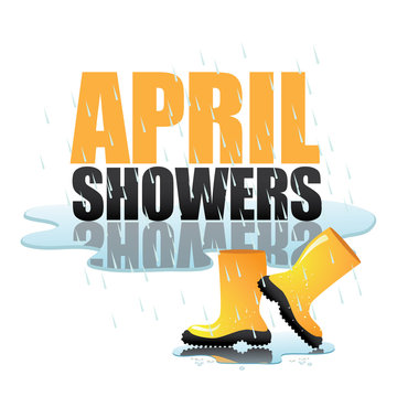 
April showers bring May flowers design EPS 10 vector royalty free stock illustration