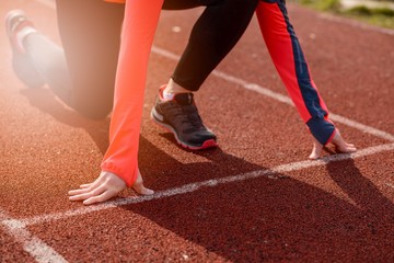 Woman run training outdoors.