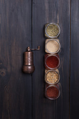 Spices on wood