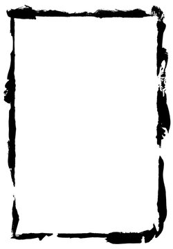 Isolated black ink texture frame
