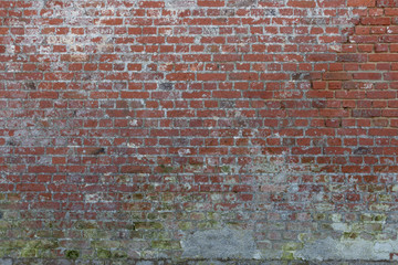 old big red brick wall texture