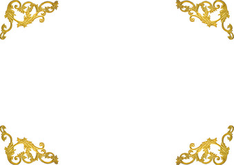 Old antique gold frame Stucco walls greek culture roman vintage style pattern line design for...