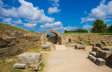 ruins in Ancient Olympia, Elis, Greece, Europe