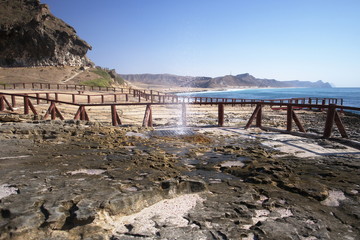 Fototapeta premium Blow-hole in Al Marneef, Dhofar, Oman