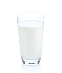 fresh milk in the glass  isolated on white background