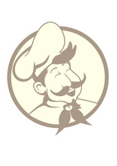 vector illustration of smiling chef for food industries