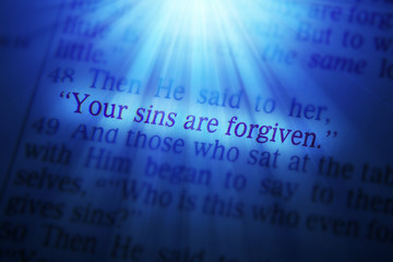 Bible text - YOUR SINS ARE FORGIVEN - obrazy, fototapety, plakaty