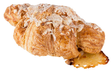 Ham and Cheese Croissant isolated on white