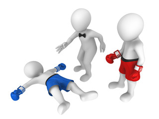 3d boxers. Knockout. 