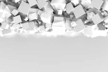 Abstract gray cubes three dimensional background
