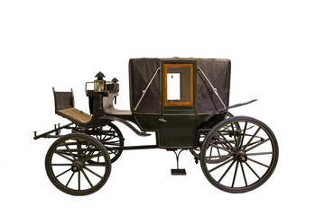 Fototapeta na wymiar Smart black historic carriage isolated on white