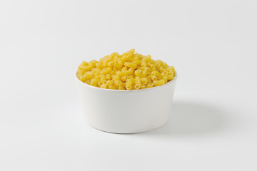 Bowl of dried macaroni