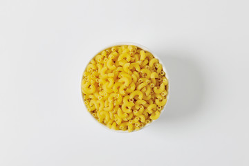 Bowl of dried macaroni