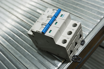 three-phase circuit breaker lying