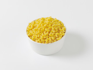 Bowl of dried macaroni