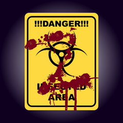 Sign of infected area